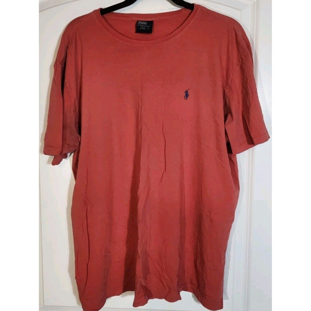 Ralph Lauren & Co Men's Polo Short Sleeve T-Shirt Size Large Red Cotton Pullover